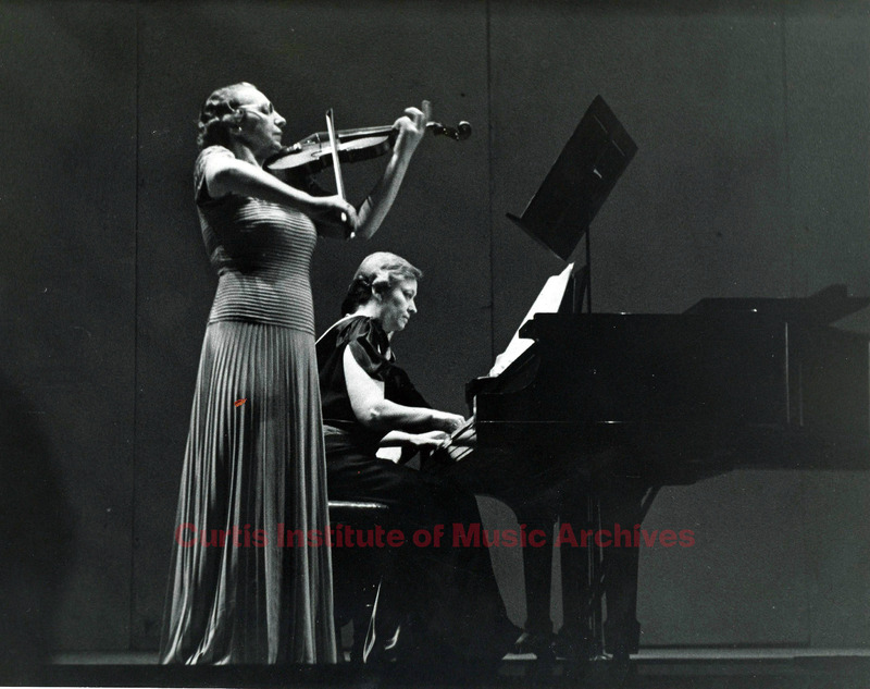 Lea Luboshutz and Edith Evans Braun performing in concert honoring Rosario Scalero, 1939 May 4